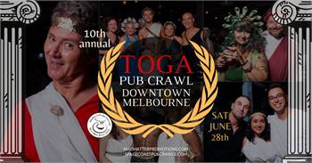 10th Annual Toga Pub Crawl, Downtown Melbourne, Saturday, June 28, 5 pm to 10 pm