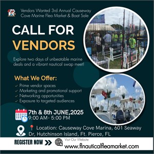 VENDORS WANTED FOR THE 3RD ANNUAL CAUSEWAY COVE MARINE FLEA MARKET & BOAT SALE 